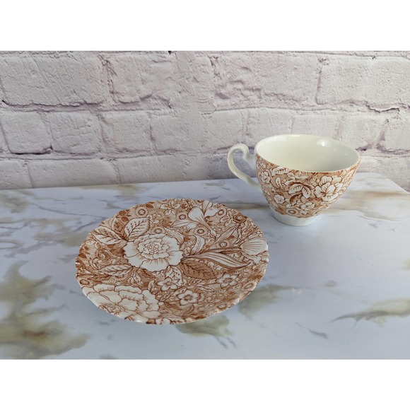 Tiffany & Co Johnson Brothers Liberty Pink Floral Chinz Coffee Cup and Saucer - Picture 3 of 6